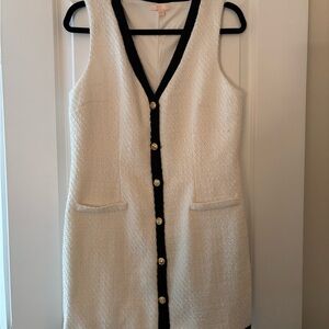 Black and White Tweed Button up Dress